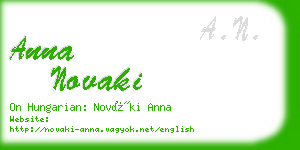 anna novaki business card